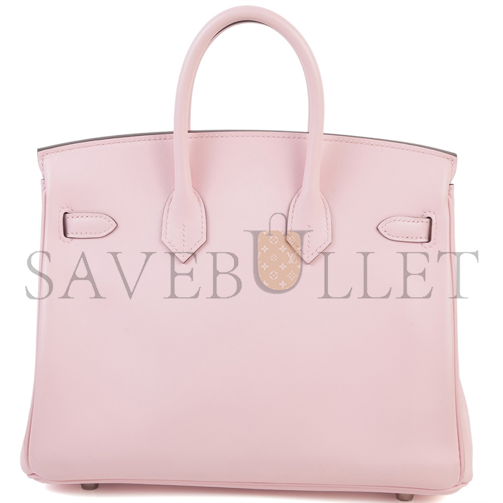 H**mes master birkin 25 swift leather 3q cherry blossom silver buckle h049362ck3q (25*20*13cm)